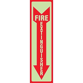 Headline "Fire Extinguisher" Glow In The Dark Sign, 4"x13", 1 each