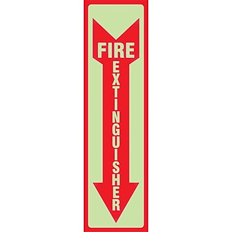Headline "Fire Extinguisher" Glow In The Dark Sign, 4"x13", 1 each