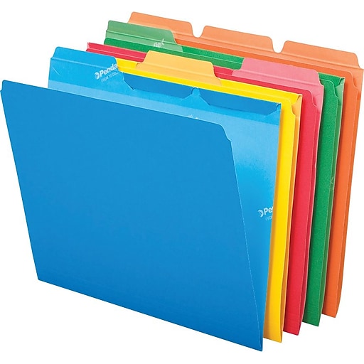 Pendaflex ReadyTab File Folders, Letter Size, 3 Tab, Assorted Colors