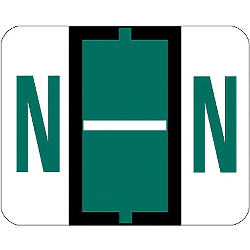 Smead BCCR Labels File Folder Label, N, Dark Green, 500 Labels/Pack (67084) Staples