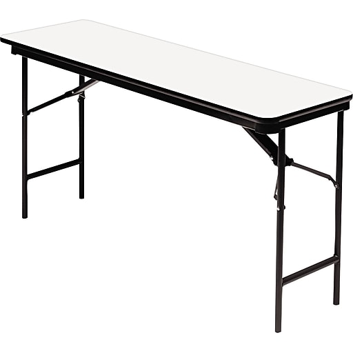 Iceberg® Premium Wood Laminate Folding Tables, 72x18", Gray Staples
