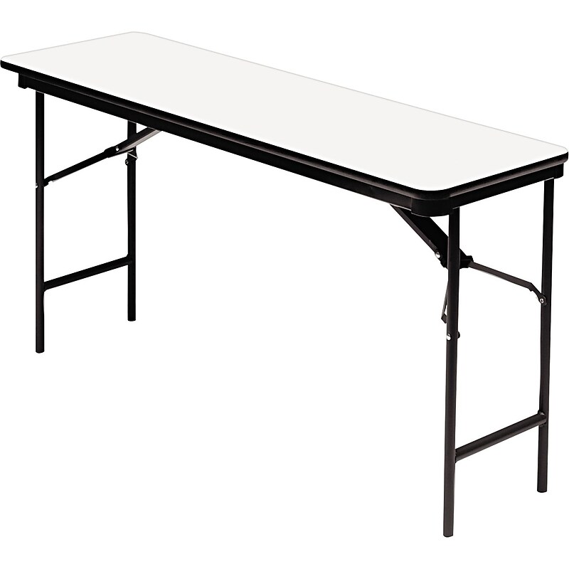 ICEBERG OfficeWorks 18" x 60" Laminate Folding Table, Gray (55277) image 1