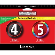 Lexmark 45 Black/Tri-Color Standard Yield Ink Cartridge, 2/Pack (18C2255)