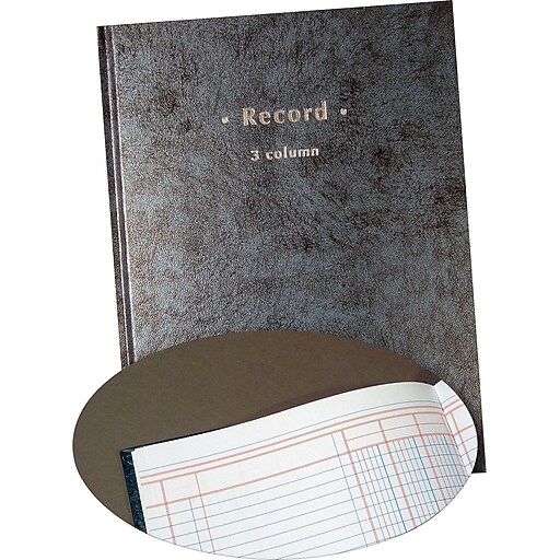 Staples 3Column Columnar Book, 7 1/4" x 9 1/2", Blue (18847/26516