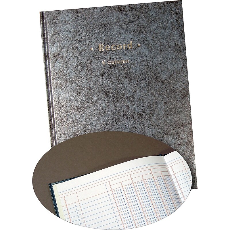 Columnar Book, 6 Columns, 7.25" x 9.5", Blue Granite, 40 Sheets/Book (217752) image 1