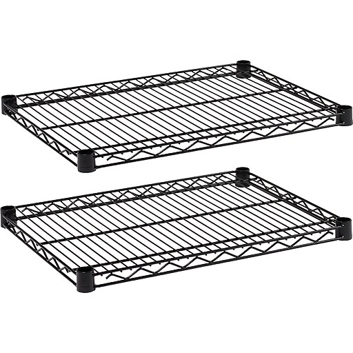 Alera Industrial Wire Shelving, Extra Wire Shelves, Black, 24" x 18", 2/Pk at Staples