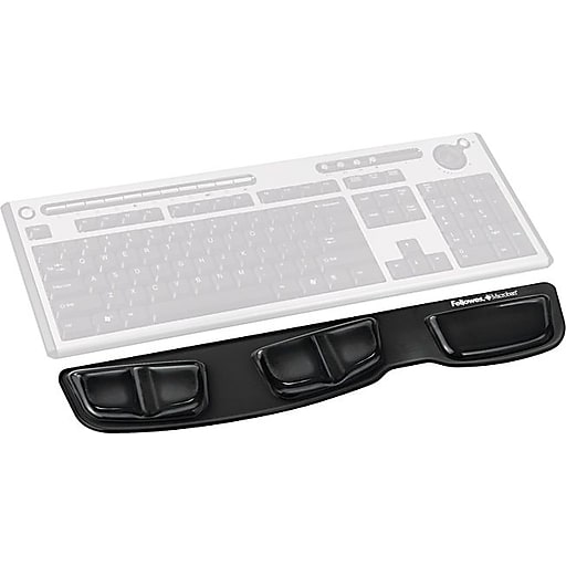 Fellowes Keyboard Palm Support with Microban Protection, Black, 5/8"H x