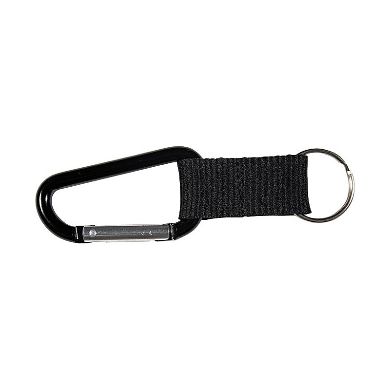 Carabiner with Split Key Ring, Black, 10/Pack (75556) image 1