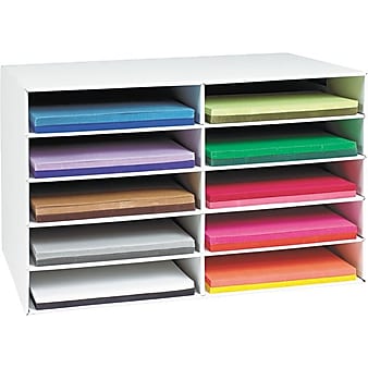 Pacon Classroom Construction Paper Storage, 26 7/8" x 16 7/8" x 18 1/2", White (PAC001316)