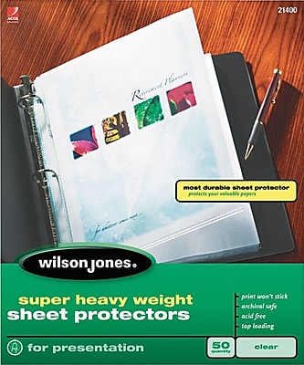 W21421 Wilson Jones Economy Weight Top-Loading Sheet Protectors 100/Box Clear