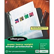 Wilson Jones Top-Loading Sheet Protectors, Super Heavy Weight, Clear, 5 mil, 50/Bx