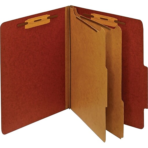 Staples® Recycled Classification Folders, 2/5Cut Tab, 2 Partitions