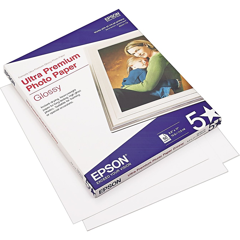 Epson Ultra Premium Glossy Photo Paper, 8.5" x 11", 50 Sheets/Pack (EPSS042175) image 1