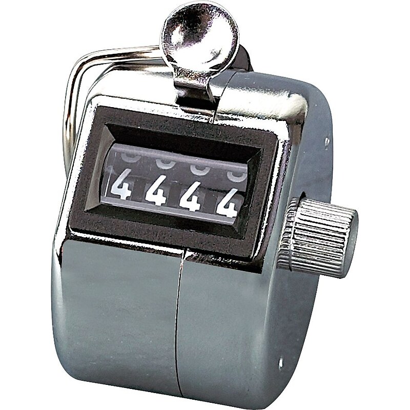 Tally i hand model tally counter, registers 0-9999, chrome image 1