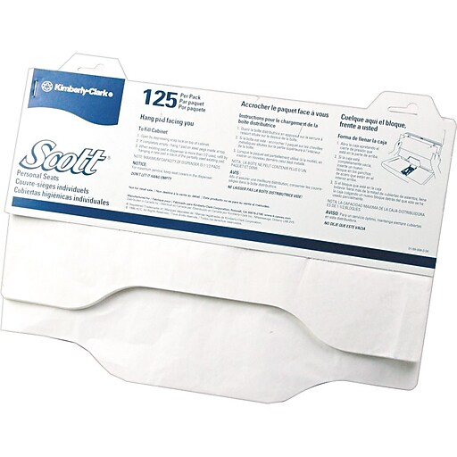 Scott Sanitary Toilet Seat Covers, White, 18" x 15", 125/Pack (7410