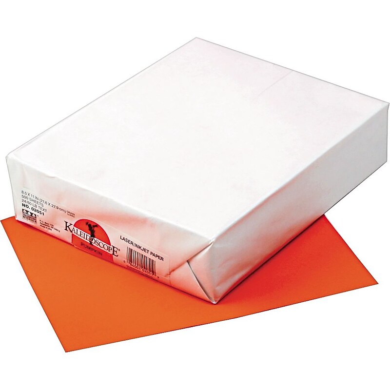 Pacon Kaleidoscope Colored Paper, 24 lbs., 8.5" x 11", Pumpkin, 500 Sheets/Ream (PAC102051) image 1