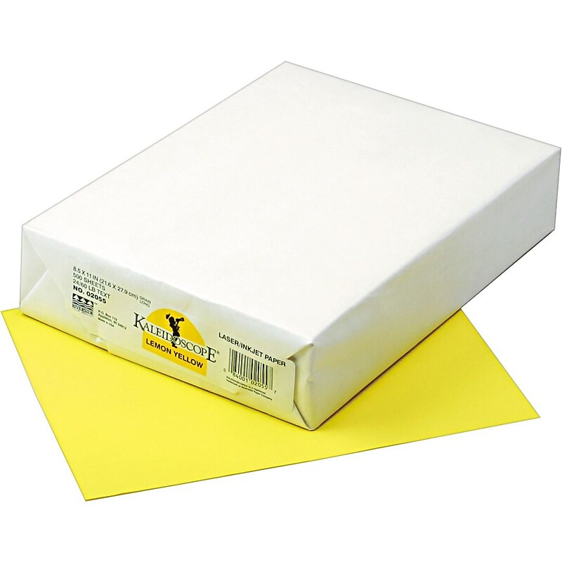 Pacon Kaleidoscope Multipurpose Colored Paper, Lemon Yellow, 8 1/2" x 11", LETTER-size, 500 Sheets/Rm image 1