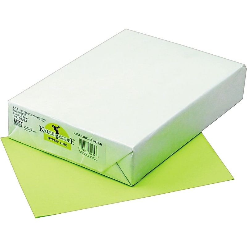 Pacon Kaleidoscope Multipurpose Colored Paper, Hyper Lime, 8 1/2" x 11", LETTER-size, 500 Sheets/Rm image 1