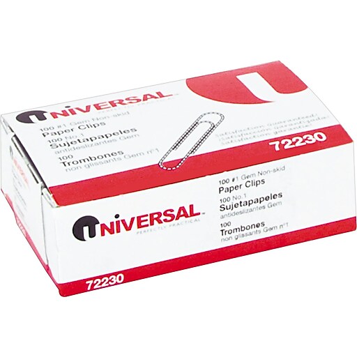 Shop Staples for Universal Nonskid Finish Paper Clips, Silver, No. 1 ...