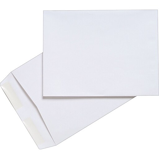 Staples Gummed Flap Catalog Envelopes, 9" x 12", White Wove, 100/Box