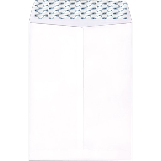 Staples EasyClose Catalog Envelopes, 9" x 12", White Wove, 250/Box
