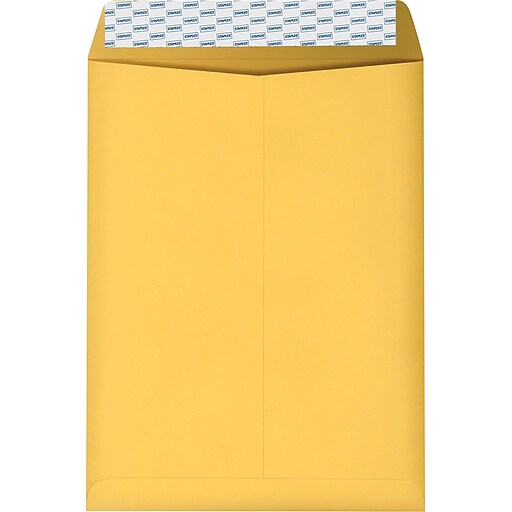 Staples Kraft EasyClose Catalog Envelopes, 9" x 12", Brown, 250/Box