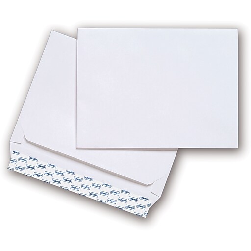 Staples Wove SideOpening EasyClose Booklet Envelopes, 9" x 12", White