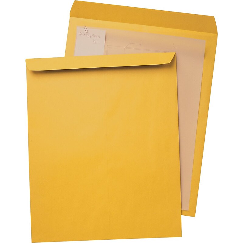 Quality Park Unsealed Kraft Catalog Envelope, 22" x 17", Kraft, 25/Box (42356) image 1