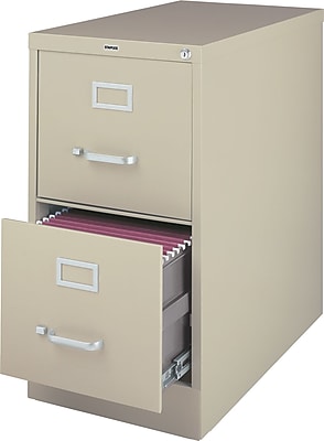 staples 2-drawer letter size vertical file cabinet, putty (26.5