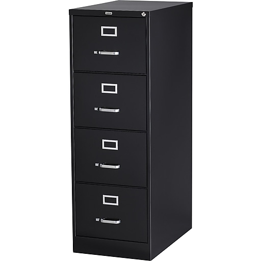staples 4-drawer legal size vertical file cabinet, black (26.5-inch)