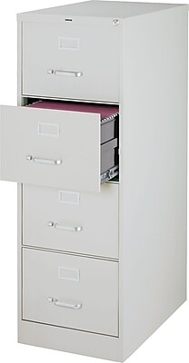 staples 4-drawer legal size vertical file cabinet, light grey