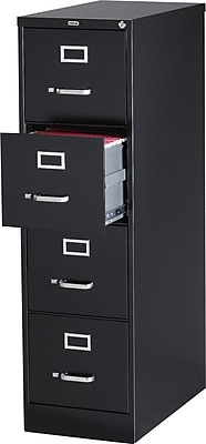staples 4-drawer letter size vertical file cabinet, black (26.5