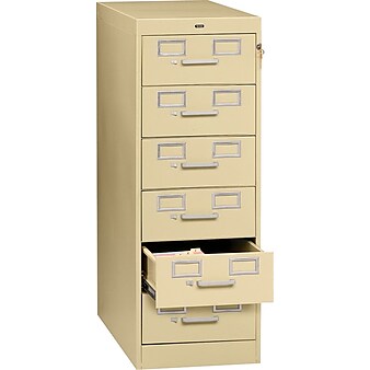Tennsco Flat File Cabinet, Lockable, 52"H x 21.25"W x 28.5"D, Putty (TNNCF669PY)