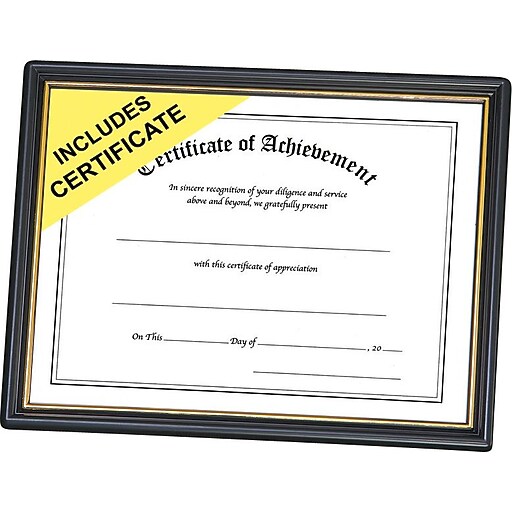 NuDell Certificate Of Achievement Frame, 8 1/2" x 11" Staples