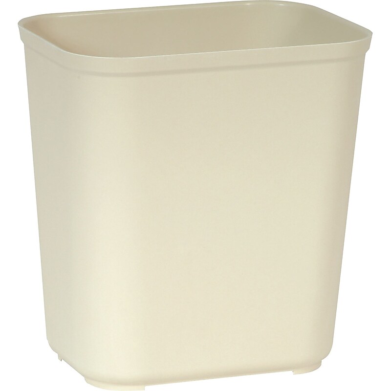 Rubbermaid Polyester Fire-Resistant Wastebasket, 7 Gallons, Beige (FG254300BEIG) image 1