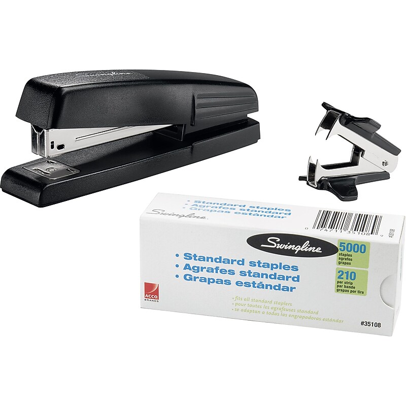 Swingline Standard Stapler Value Pack (Standard Staples & Remover Included), 15 Sheet Capacity, Black (54551) image 1