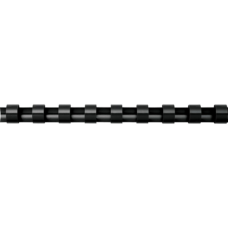 Fellowes 3/8" Plastic Binding Spine Comb, 55 Sheet Capacity, Black, 25/Pack (52322) image 1