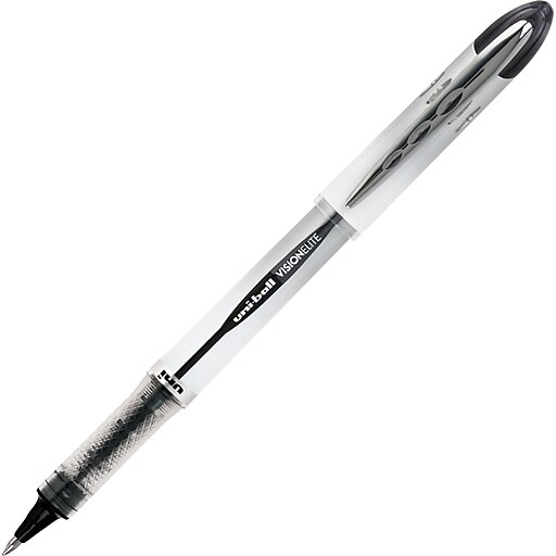 Uniball VISION ELITE Rollerball Pen, Bold Point, Black Ink (61231) at