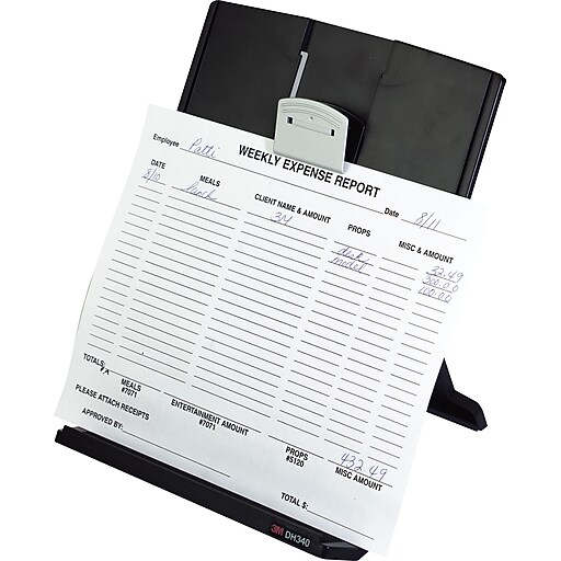 3M Desktop Document Holder, Black, 12"(H) x 9 3 / 8"(W) x 2"(D), 150