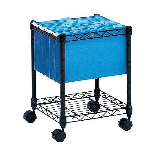 Safco Rolling Mobile File Cart, Black Staples