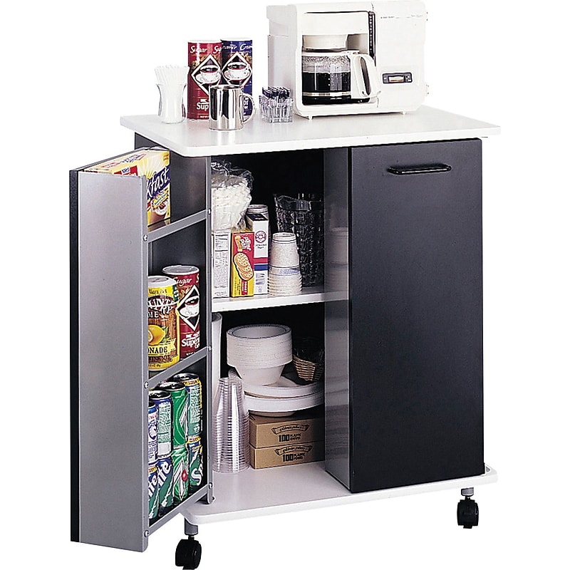 Safco 29.5"W x 22.75"D Laminate Refreshment Stand, Black (8963BL) image 1