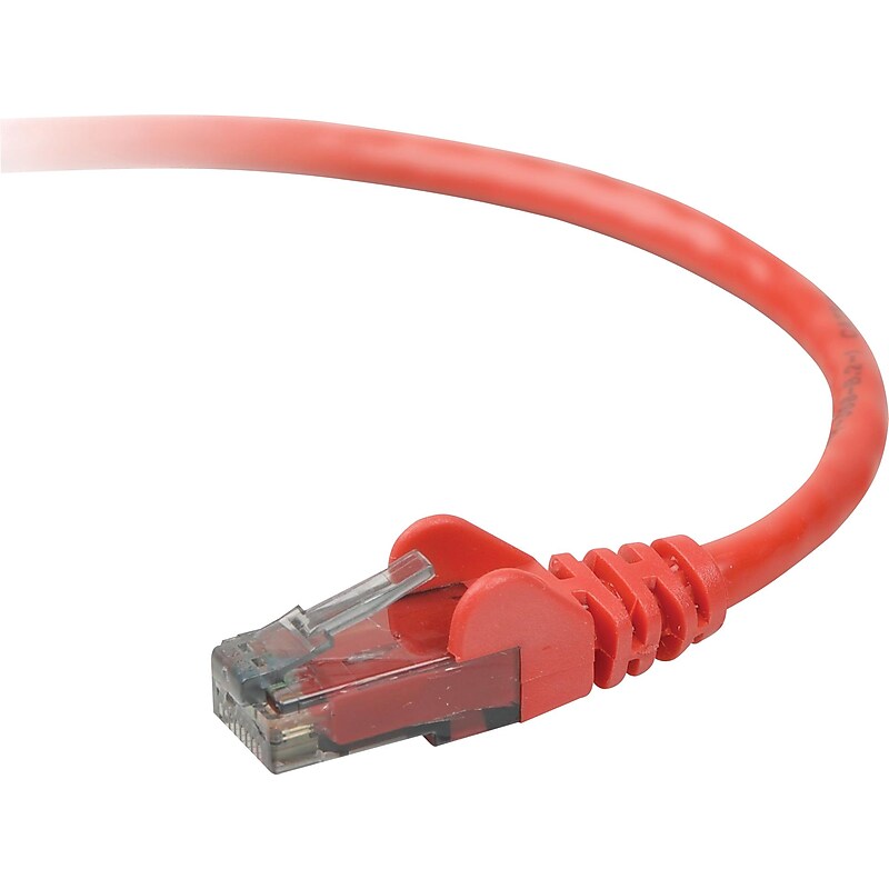 Staples® 25' CAT 5e Networking Cable, Red image 1