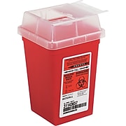 Impact Sharps Waste Containers, Red, 1 Quart, 6 3/4"H x 4 1/2"W x 4 1/2"D