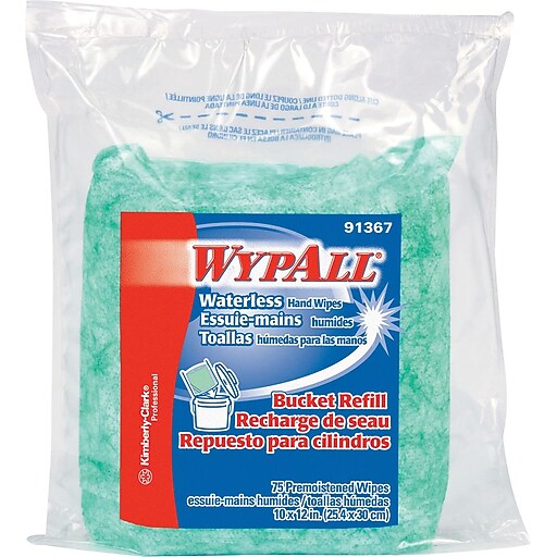 WypAll* Waterless Cleaning Wipes Refill Bags, 10 1/2 x 12 1/4, 75/pack