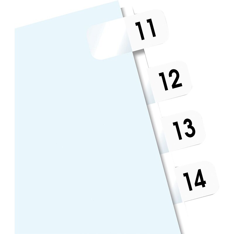 Redi-Tag® Self-Stick Index Tabs, 11-20, White, 7/16" x 1", 104 Tabs per Pack (31002) image 1