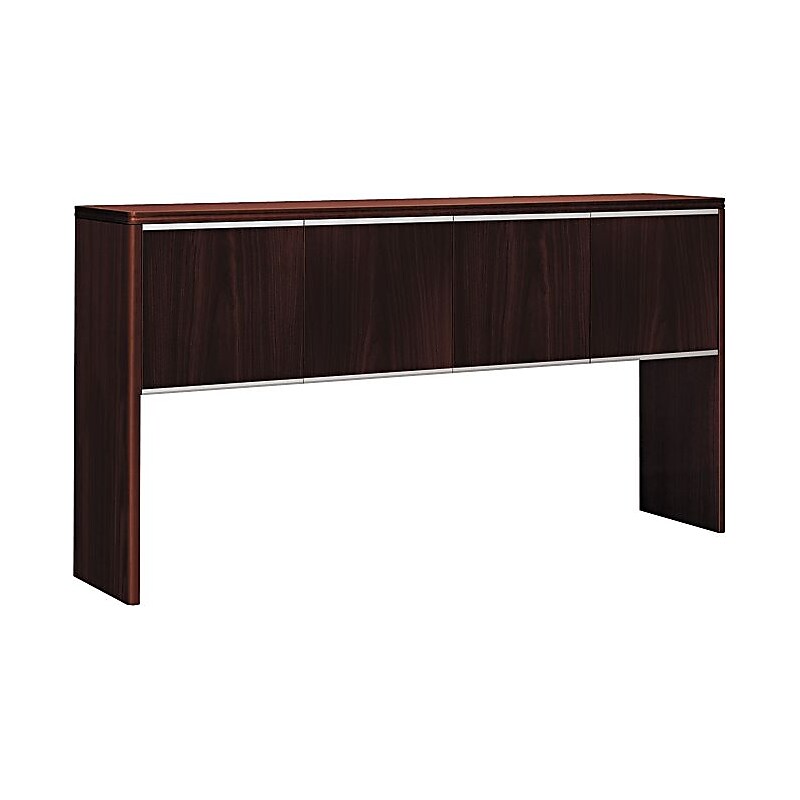 Attune Series Stack-on with Storage Cabinet, Frosted Glass Doors, Mahogany image 1