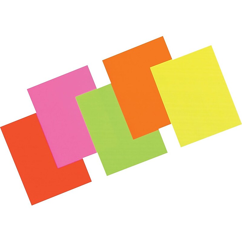 Pacon Array Neon Bond Paper, Assorted Colors, 24 lb, 100/Pk image 1