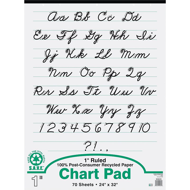 Pacon S.A.V.E Recycled Chart Pad, 24" x 32", 1 1/2" Ruling, 70 Sheets/Pad image 1