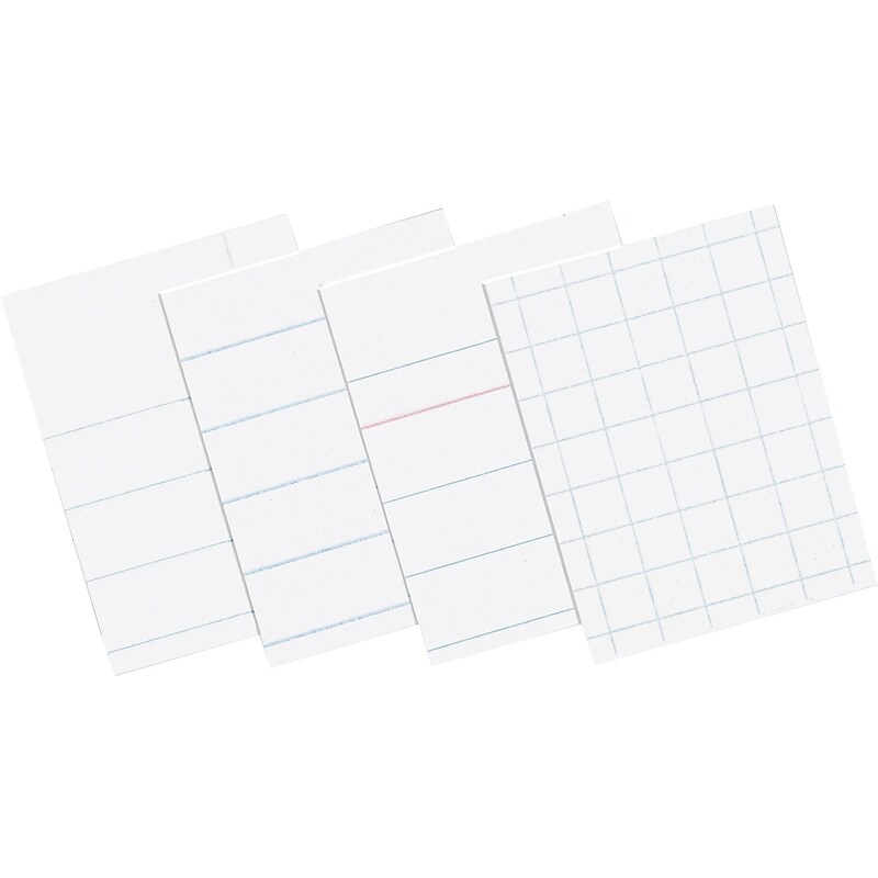 Pacon 5-Hole Punched Essay and Composition Paper 10-1/2" x 8", 3/8" Ruled with Red Margin, White, 500 Sheets/Pk image 1