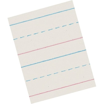 Pacon Zaner-Bloser Picture Story Paper, 12" x 18", 5/8" Ruled, White, 250 Sheets/Pack (PACZP2694)
